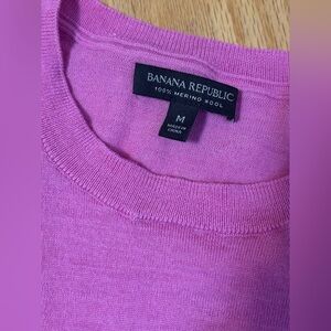 Banana Republic Vibrant Pink Merino Wool Top